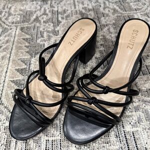 SCHUTZ Black Strappy Heels